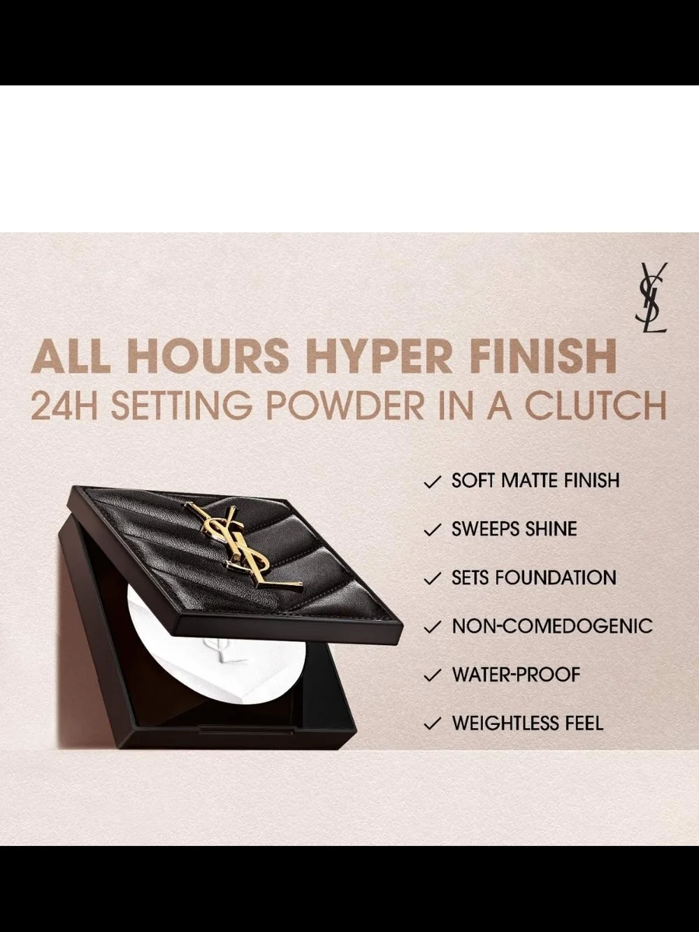 Yves Saint Laurent All Hours Hyper Finish Translucent Matte Powder.